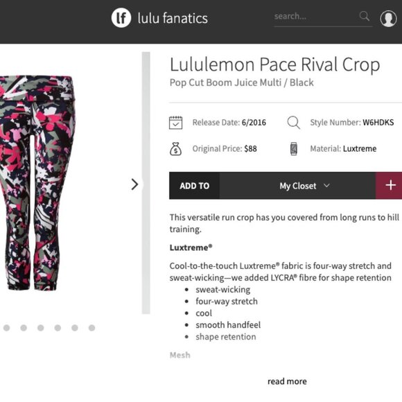 Lululemon Pace Rival Crop - Picture 12 of 12